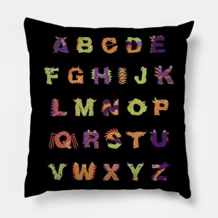 Alphabet Halloween Teacher Kids Cute Monster Alphabet ABC Pillow