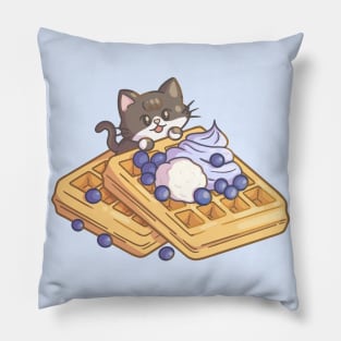 Cute Waffle Cat Pillow