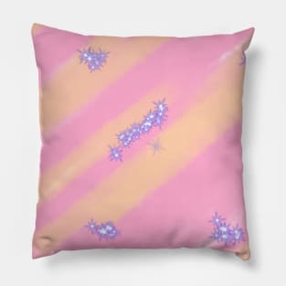 Pink red yellow watercolor abstract glitter art Pillow