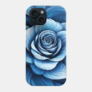 Blue Rose Line Art Phone Case