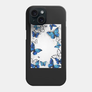 Frame with butterflies morpho Phone Case