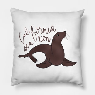 California Sea Lion - Caligraphy Pillow