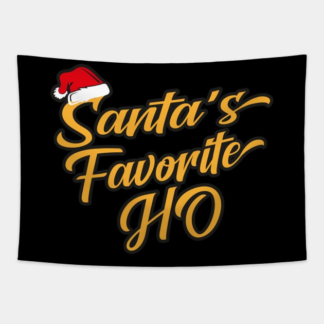 Santa's Favorite Ho Tapestry by MZeeDesigns