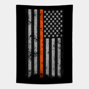 Halloween Thin Orange Line Flag Tapestry