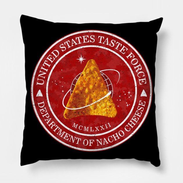 United States Taste Force - Nacho Cheese (Distressed) Pillow by Roufxis