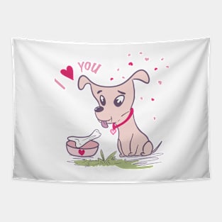 Valentine dog Tapestry