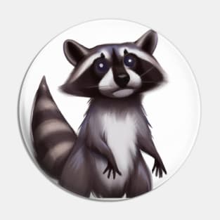 Cute Raccoon Drawing Pin