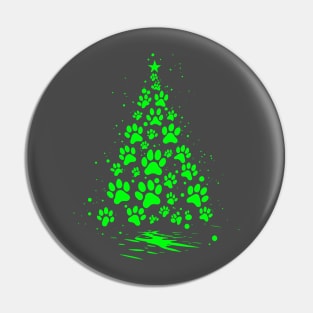 Dog Lover Paw Print Christmas Tree 5 Pin