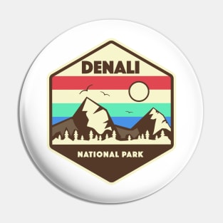 Denali National Park Retro Pin