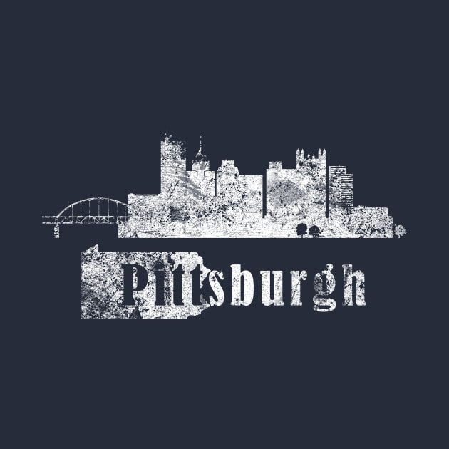 Pittsburgh silhouette, grunge by DimDom