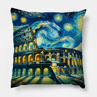 Colosseum Starry Night - Beautiful Iconic Places Pillow