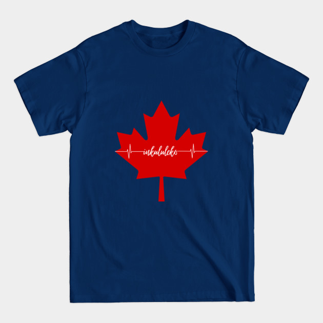 Discover Inkululeko Freedom Heartbeat African Canadian Maple Leaf - Freedom For All - T-Shirt