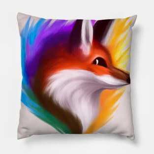 Rainbow Fox Pillow