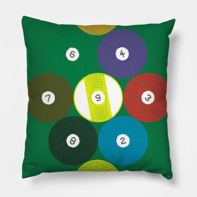 Billiard Balls on Billiard Balls - 9 Ball Pillow by crazedgraphics