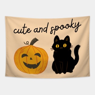 Cute and Spooky Cat Pumpkin Season Tapestry