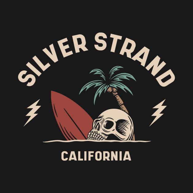 Vintage Surfing Silver Strand California // Retro Surf Skull by Now Boarding