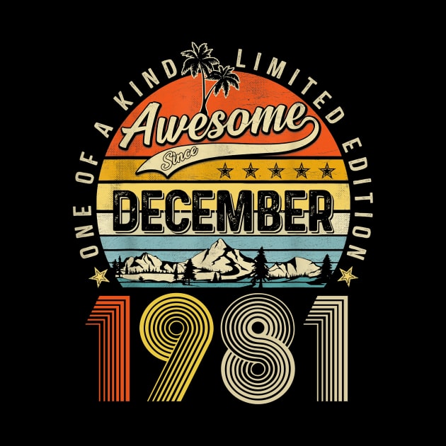 Awesome Since December 1981 Vintage 42nd Birthday by Mhoon 