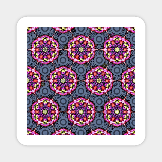 Floral Patterns and Gray Circles Magnet by DANAROPER