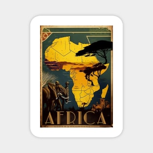 Africa Golden Continent Vintage Travel Art Poster Magnet