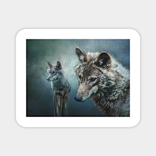 Wolves in Moonlight Magnet