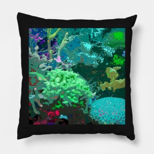 Coral Reef Anacapa Blue Pillow