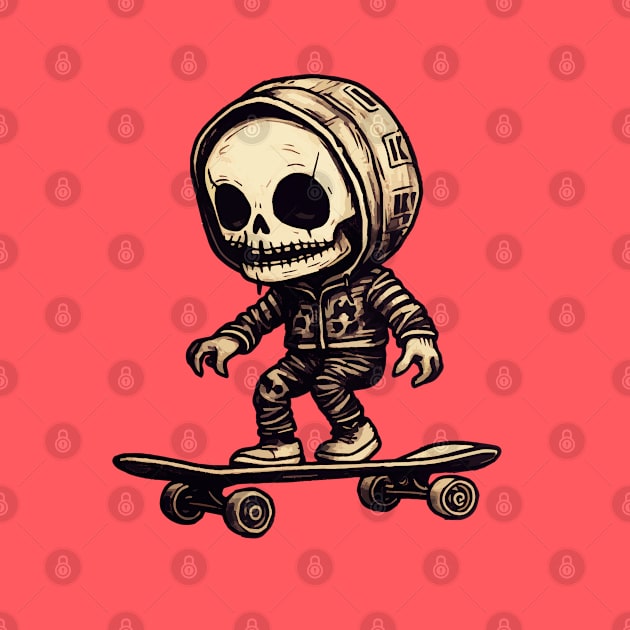 Skeleton Skateboarder by VelvetRoom