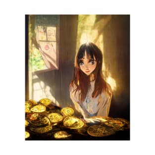 Bitcoin Miner Beautiful Anime Girl T-Shirt