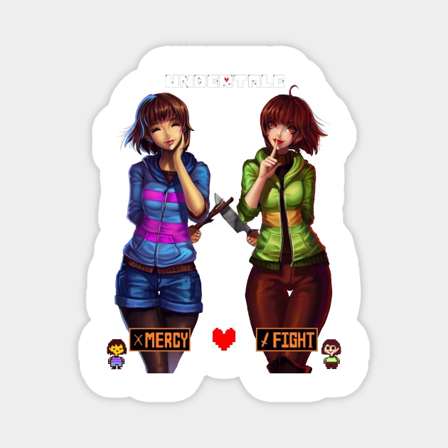 Undertale Frisk and Chara Magnet by PuddingzZ