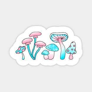 Trans pride flag mushrooms Magnet