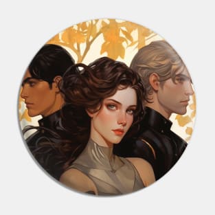 Violet, Xaden, and Dain  Fourth Wing book fan art Pin