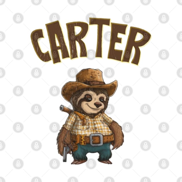 cowboy Sloth carter funny by kiyomisdada