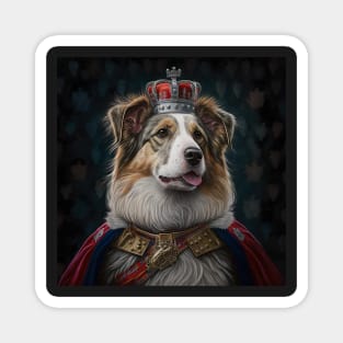 Dog King of England Style Monarchy Portrait Magnet