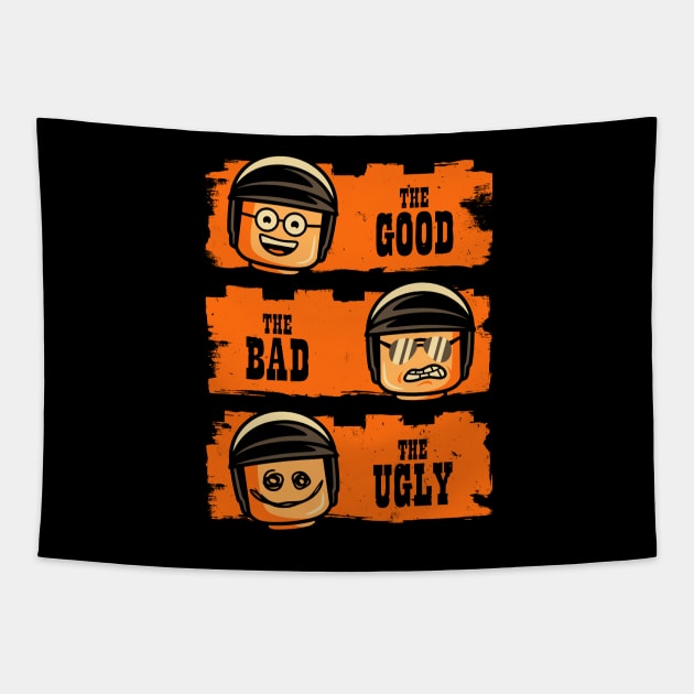 GOOD COP BAD COP UGLY COP Tapestry by BWartwork