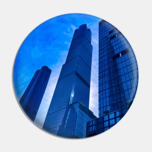 Hudson Yards Skyscrapers Blue Sky Manhattan NYC Pin