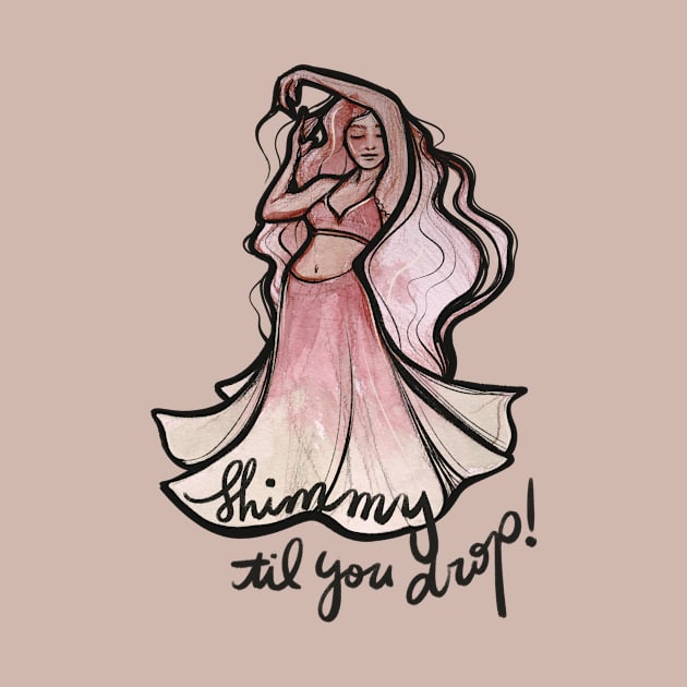 Shimmy Til You Drop Pink Belly Dancer by bubbsnugg