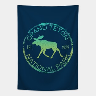 Grand Teton National Park Wyoming Moose Design Souvenir Tapestry