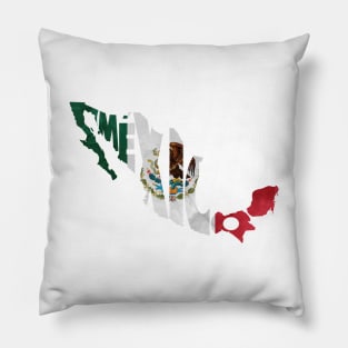 Mexico Typo Map Pillow