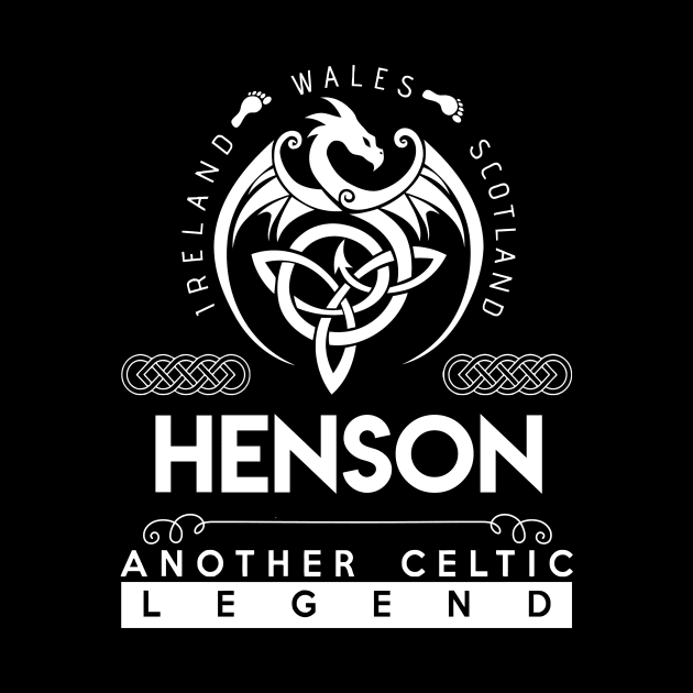 Henson Name T Shirt - Another Celtic Legend Henson Dragon Gift Item by harpermargy8920