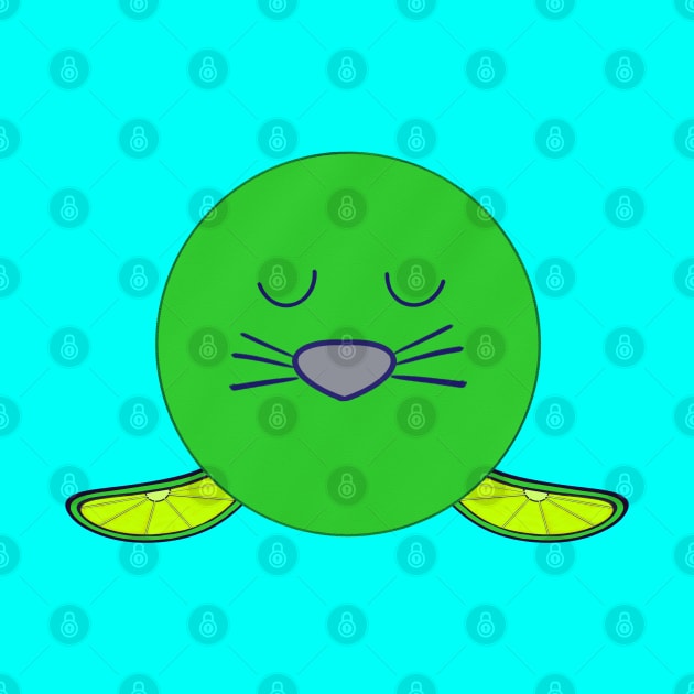 Kawaii Cute Lime Baby Seal by vystudio