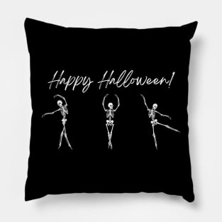 Dancing Skeletons , happy Halloween skeleton, happy skeleton Pillow