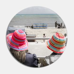 Lyme Regis, Hats at the seaside watching waves Pin