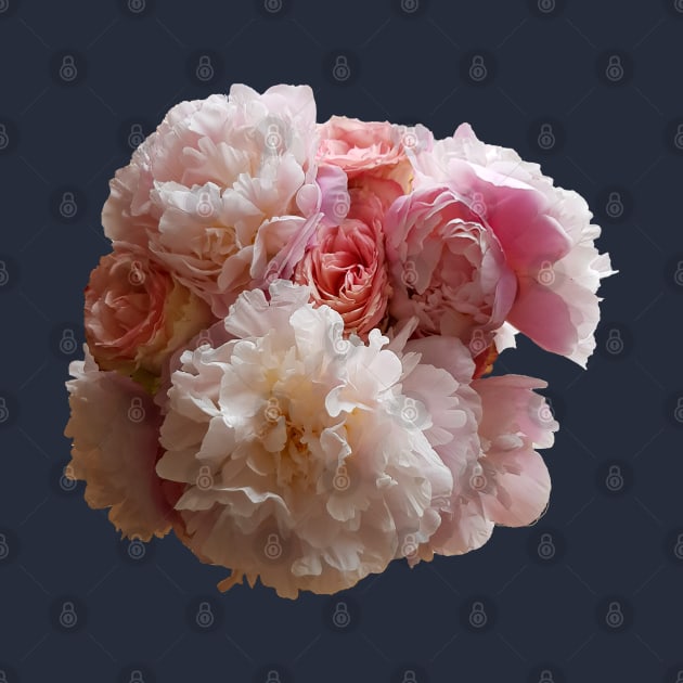 Peony Flowers and Pink Roses by ellenhenryart