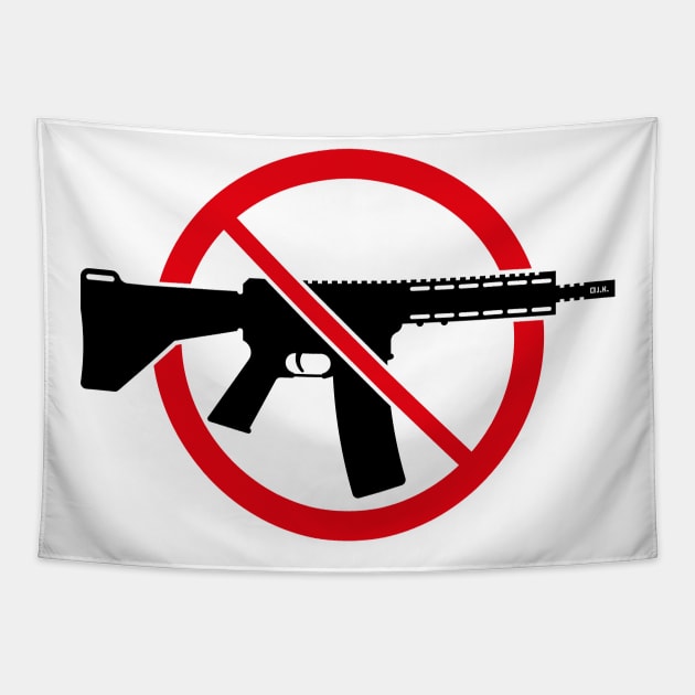 Gun Ban / Prohibition Sign (No Weapons / Peace / 2C Cut) Tapestry by MrFaulbaum