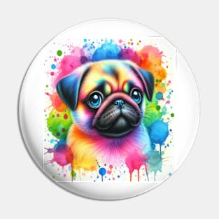 Pug Dog Watercolour Pin