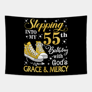 Stepping Into My 55th Birthday With God's Grace & Mercy Bday Tapestry