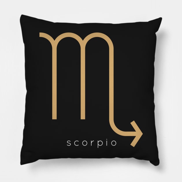 Zodiac Sign Scorpio Pillow by teeleoshirts