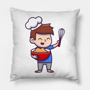 Cute Boy Chef Cooking Pillow