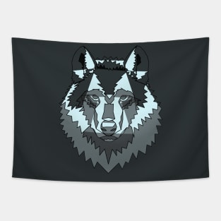 Geometric Wolf Tapestry