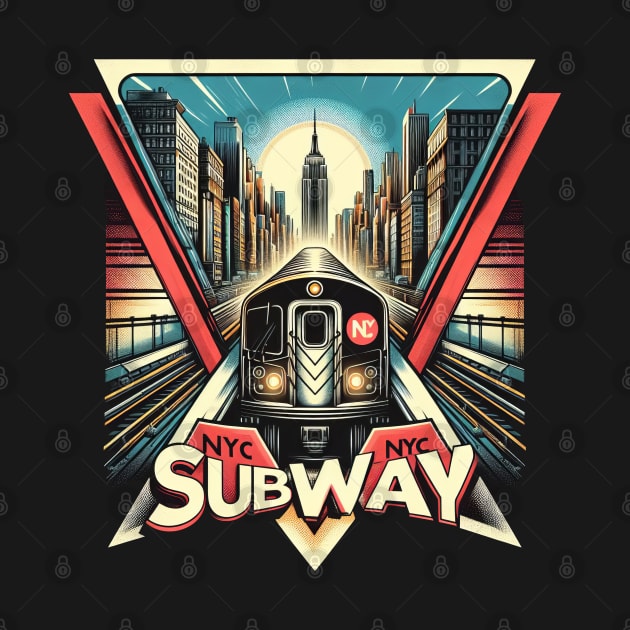 New York Subway NYC Subway Train Vintage by Nysa Design