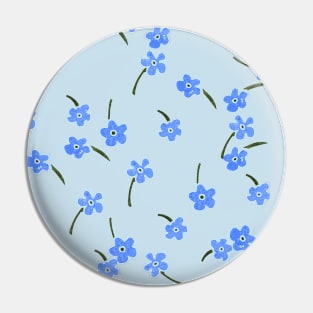 baby blue  flower  pattern Pin